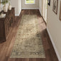 Fmfunctex 2x5 Washable Runner Rug Brown Vintage Neutral Distressed Non Slip Low Pile Indoor Carpet Soft Retro Floral Hallway Entryway Rug for Kitchen Living Room Bedroom Bathroom Laundry Entry Bedside