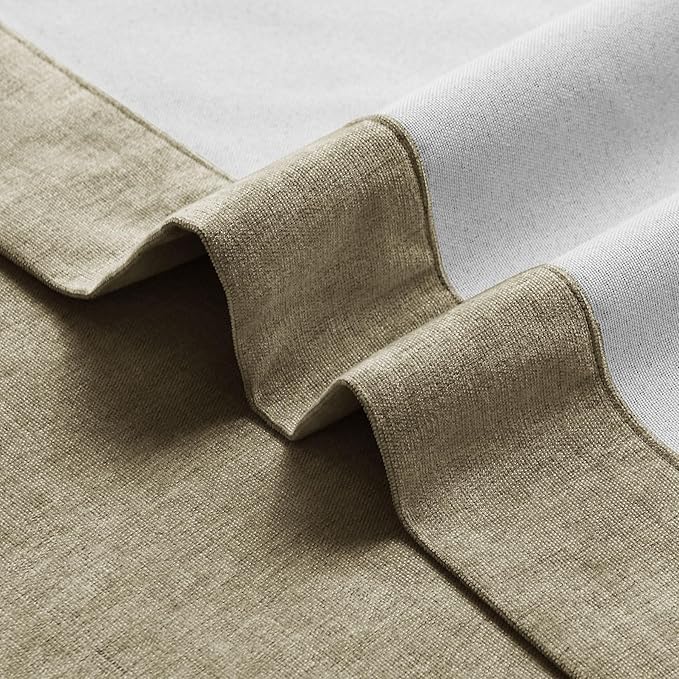 Macochico 100% Blackout Chenille Curtains for Living Room Classic Chenille Window Curtain Panels Thermal Drapes for Bedroom Hotel Grommet Curtains with Tieback Soil Brown 84" Wx96 L 1 Panel