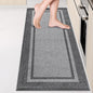 Kitchen Rugs 24" x 70", Non-Slip Machine Washable Kitchen Runner Rugs Floor Mats, Absorbent Comfort Standing Mats for Kitchen, Sink, Laundry and Hallway, Rolled Packaging, Light Grey & Dark Grey
