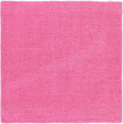 Unique Loom Solid Shag Collection Area Rug (8' Square, Taffy Pink)