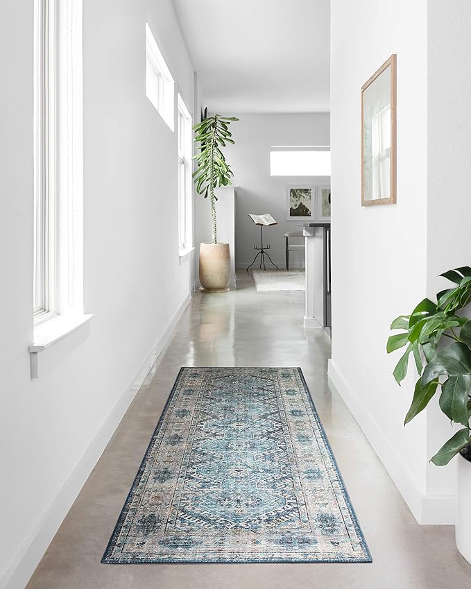 Loloi Skye Collection SKY-03 Denim/Natural 2'-6" x 10'-0" Runner Rug