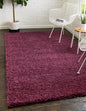Unique Loom Solid Shag Collection Area Rug (7' 1" x 10' Rectangle, Eggplant Purple)