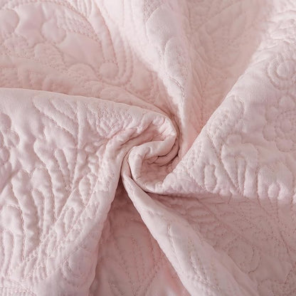 HoneiLife King Size Quilt Sets - 3 Piece Microfiber Quilt Set Lightweight Bedspreads Reversible Coverlets Rustic Bed Cover King Quilt Bedding Set All Season Quilts-Light Pink