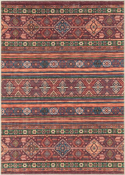 Keen Home Design 8x10 Rug - Machine Washable Area Rug with Non-Slip Backing, Ideal for Living Room, Dining Room, Bedroom - Vintage, Easy Clean, Durable, Low Pile Rug - (8' x 10')