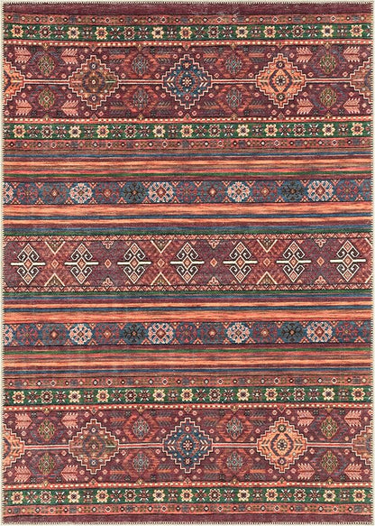 Keen Home Design 9x12 Rug - Machine Washable Area Rug with Non-Slip Backing, Ideal for Living Room, Dining Room, Bedroom - Vintage, Easy Clean, Durable, Low Pile Rug - (9' x 12')