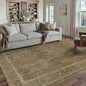 Brown 5x7 Area Rug Washable Vintage Carpet for Living Room Office Soft Retro Floral Low Pile Thin Indoor Rug Non Slip Traditional Distressed Floor Cover for Bedroom Dining Room