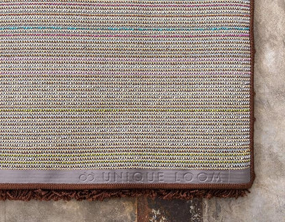 Unique Loom Solid Shag Collection Area Rug (7' 1" x 10' Rectangle, Chocolate Brown)