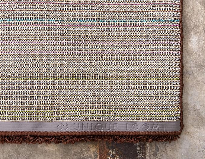 Unique Loom Solid Shag Collection Area Rug (8' x 11' Rectangle, Chocolate Brown)