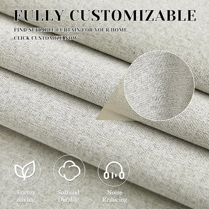 ChrisDowa Custom 100% Blackout Grommets Curtains for Bedroom and Living Room Thermal Insulated Room Darkening Curtains 1 Panel (Custom Size and Color)