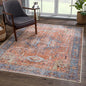 Bloom Rugs Washable 3' x 5' Rug - Terracotta/Blue Traditional Area Rug for Living Room, Bedroom, Dining Room, and Kitchen - Exact Size: 3' x 5'