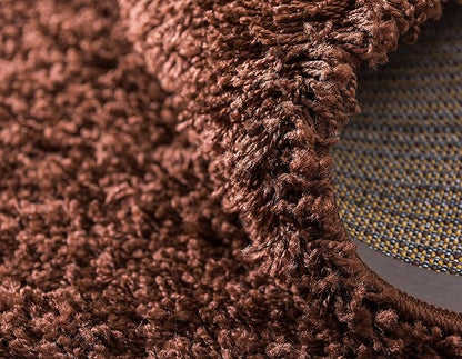 Unique Loom Solid Shag Collection Area Rug (2' 7" x 10' Runner, Chocolate Brown)