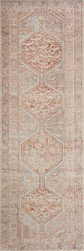 Loloi Chris Loves Julia Jules Collection JUL-04 Tangerine/Mist 2'-0'' x 5'-0'', .13" Pile Height, Accent Rug