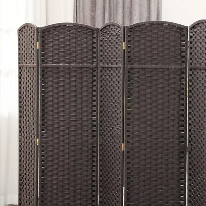 HOMCOM Room Divider, 8 Panel Folding Privacy Screen, 5.6' Tall Freestanding Wall Partition for Home Office, Bedroom, Brown