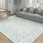 5x7 Blue Area Rug Non Slip Vintage Living Room Distressed Machine Washable Carpet Traditional Indoor Bedroom Blue Retro Floral Accent Throw Rug for Office Kitchen Dorm Dining Room