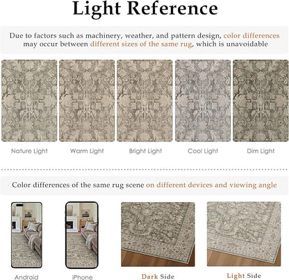 Brown 2x3 Entryway Rug Vintage Area Carpet Indoor Kitchen Washable Door Mat Entrance Small Low Pile Traditional Distressed Retro Accent Throw Rug Non Slip Office Bathroom