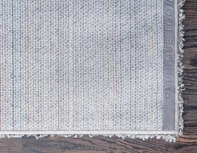 Unique Loom Solid Shag Collection Area Rug (9' x 12' Rectangle, Cloud Gray)