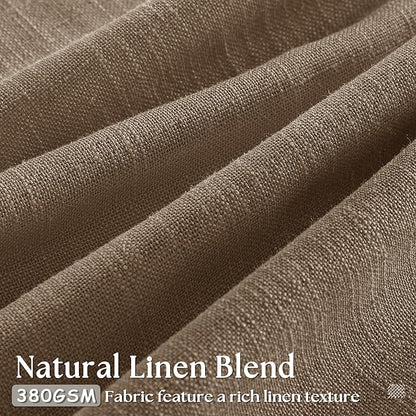 Dutch Cocoa Linen Curtains 102 Inches Long for Living Room Pinch Pleated Drape with Hooks Rings for Track System Light Filtering 102 Inch Curtain for Bedroom Sliding Patio Door 2 Panels Brown