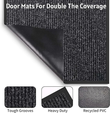 Front Door Mat Indoor Outdoor Entrance, 48" x 96" All-Season Heavy Duty Waterproof Doormat, Non-Slip Absorbent Entryway Mat, Easy to Clean, Low Profile Commercial Floor Mat for Indoor Outdoor