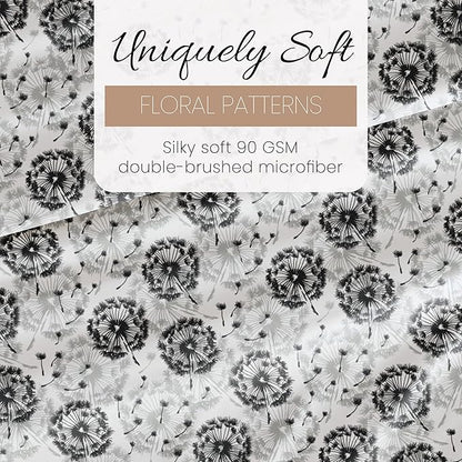 Linen Market 4 Piece California King Bedding Sheet Set (Gray Floral) - Sleep Better Than Ever with These Ultra-Soft & Cooling Bed Sheets for Your Cal King Size Bed - Deep Pocket Fits 16" Mattress