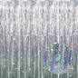 GOER 3.2 ft x 8.2 ft Metallic Tinsel Foil Fringe Curtains Party Photo Backdrop Party Streamers for Birthday,Graduation,New Year Eve Decorations Wedding Decor (4 Packs,Shiny Silver)