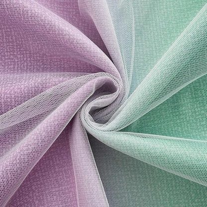 XiDi Blue & Rainbow Curtains for Kids & Girl Rooms - Blackout, Purple & Green 34x72 Inch Long 1 Panel with Unicorn Wall Decals