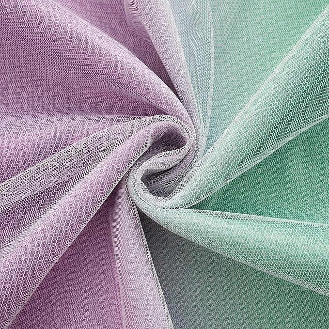 XiDi Blue & Rainbow Curtains for Bedroom & Kids Room - Blackout, Unicorn Wall Decals, 52X84 Inch Long, 1 Panel
