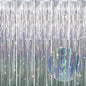 GOER 3.2 ft x 8.2 ft Metallic Tinsel Foil Fringe Curtains Party Photo Backdrop Party Streamers for Birthday,Graduation,New Year Eve Decorations Wedding Decor (5 Packs,Shiny Silver)