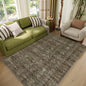 Washable 4x6 Rugs for Living Room, Boho Non-Slip Vintage Distress Small Rugs for Bedroom Nursery Office, 0.3" Neutral Oriental Throw Thin Carpet with Cushioning Pad, Rust/Multi