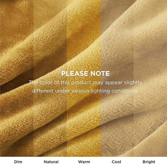 Bedsure GentleSoft Fleece Throw XL Blanket Yellow - 300GSM Soft Lightweight Plush Cozy Blankets for Bed, Sofa, Couch, Travel, Camping, 50x70 inches