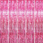 GOER 3.2 ft x 8.2 ft Metallic Tinsel Foil Fringe Curtains Party Photo Backdrop Party Streamers for Galentines Day,Birthday,Graduation,New Year Eve Decorations Wedding Decor (5 Packs,Hot Pink)