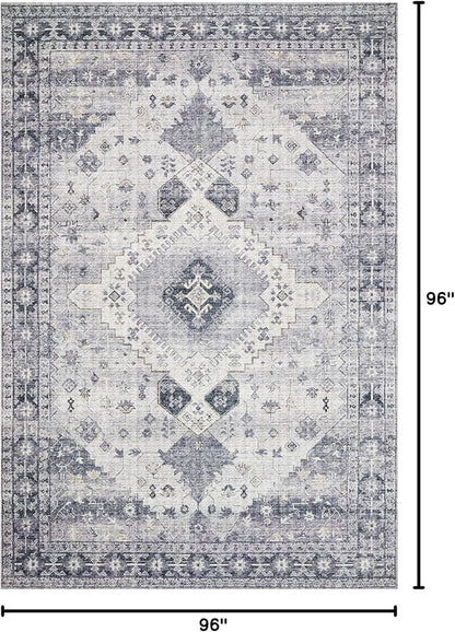 Loloi Skye Collection SKY-02 Silver/Grey 8'-0" x 8'-0" Round Area Rug