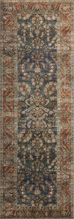 Loloi Chris Loves Julia Jules Collection JUL-10 Ocean/Spice 7'-6" x 9'-6", .13" Pile Height, Area Rug