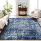 vivorug 6x9 Area Rugs, Stain Resistant Washable Rug for Living Room, Vintage-Inspired (Navy Blue, 6'x9')