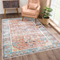 Bloom Rugs Washable Non-Slip 5' x 7' Rug - Orange/Blue Traditional Area Rug for Living Room, Bedroom, Dining Room, and Kitchen - Exact Size: 5' x 7'