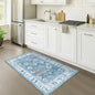 Fame Rugs Teal Modern Oushak Rug 2'6"x7', Washable Vintage Turkish Colorful Oriental Antique Inspired Foldable Small Runner Rugs, Luxury Living Room Bedroom (995T, 2'6" x 7')