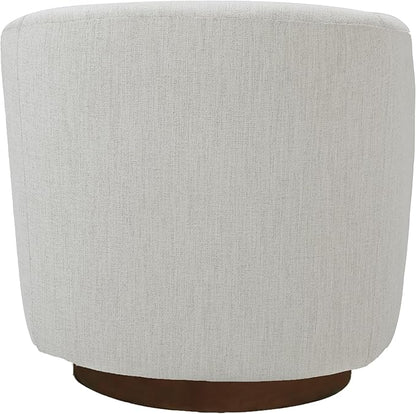 MINCETA Accent Chair,360° Swivel Chairs with Wood Base,Modern Swivel Accent Chair for Living Room and Bedroom,Performance Fabric in Ivory