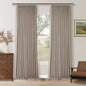 Greyish Beige Pleated Blackout Curtains 96 Inches Long 2 Panels Set for Dining Living Room Darkening Neutral Memory Shape Pinch Pleat Black Out Heavy Duty Thermal Insulated Curtain Drapes with Liner