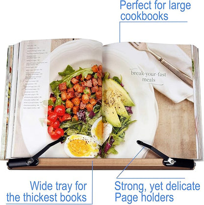 A+ Book Stand BS2500 Large 16x10.5 Portable Adjustable Foldable Bookstand Holder for Reading Hands Free Large Thick Heavy Textbooks Cookbooks Tablets