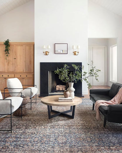 Loloi Chris Loves Julia Jules Collection JUL-06 Denim/Spice 3'-6'' x 5'-6'', .13" Pile Height, Accent Rug