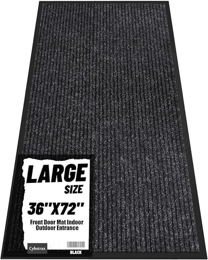 Front Door Mat Indoor Outdoor Entrance, 36" x 72" All-Season Heavy Duty Waterproof Doormat, Non-Slip Absorbent Entryway Mat, Easy to Clean, Low Profile Commercial Floor Mat for Indoor Outdoor