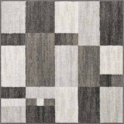 Unique Loom Autumn Collection Area Rug - Providence (4' 1" Square, Gray/ Ivory)