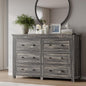 6-Drawer Dresser, Modern Wooden Storage Chest of Drawers, Dresser TV Stand, Wood Drawer Organizer with Metal Handles for Bedroom, Living Room, Hallway