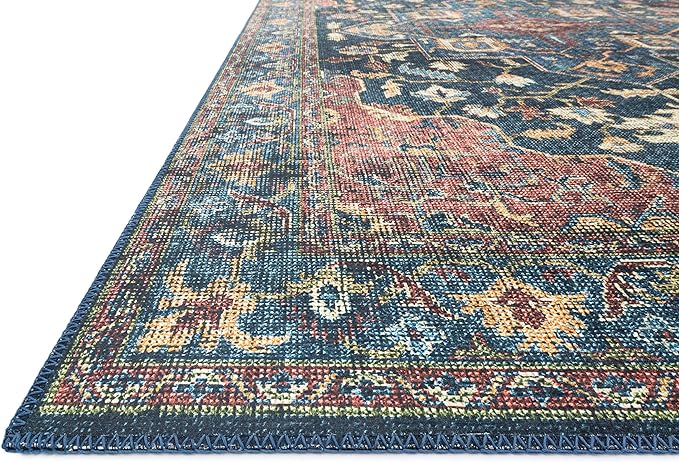 Loloi Skye Collection SKY-08 Denim/Brick 7' x 9' Oval Area Rug