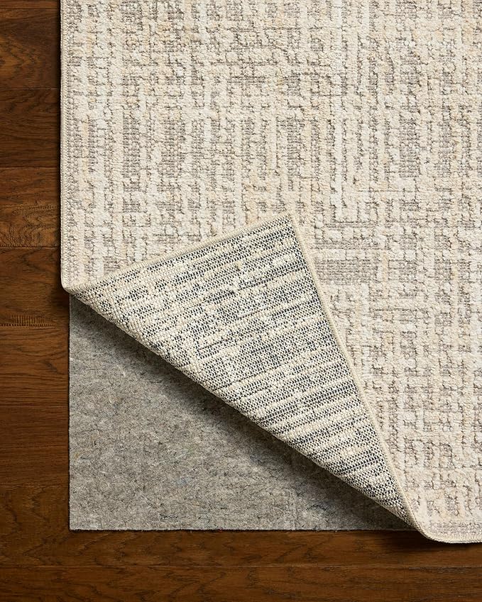Loloi Amber Lewis Bexley Collection BEX-07 Natural/Dove 7'-10" x 10' Area Rug Neutral, Textured, Living, Bedroom, Dining, Carpet