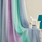 XiDi Curtains for Bedroom Decor, Rainbow Purplgreen grey34/90