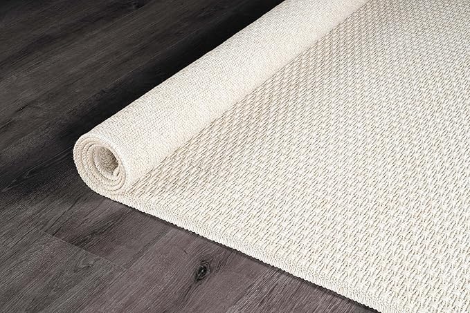 Easy Jute Rug 9x12 Indoor Outdoor Natural Rugs Solid Fiber Rug Woven Area Rug Boho Easy Clean Inside Carpet for Living Room Bedroom Dining Room Hallway or Outdoor Patio Porch (9 X 12 Bone)