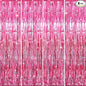GOER 3.2 ft x 8.2 ft Metallic Tinsel Foil Fringe Curtains Party Photo Backdrop Party Streamers for Galentines Day,Birthday,Graduation,New Year Eve Decorations Wedding Decor (4 Packs,Hot Pink)