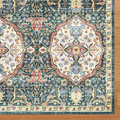 Gertmenian Indoor Bohemian Accent Rug - 3x5 Small, Non-Shedding, Ideal for High Traffic in Living Room, Bedroom, Entryway - Moroccan, Dk. Green, 26838