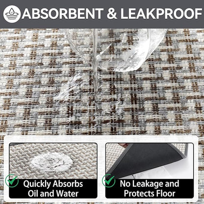 Indoor Door Mat 36x60 Dirt Resistant and Absorbent, Non-Slip Rubber Backing Floor Mats, Easy Clean Low-Profile Door mat for Entryway, Front Door, Inside Entrance Gray