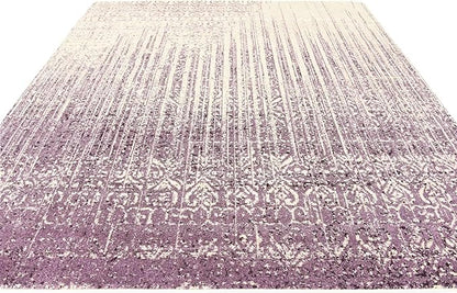 Unique Loom Del Mar Collection Area Rug - Jennifer (7' 10" Square, Purple/ Ivory)